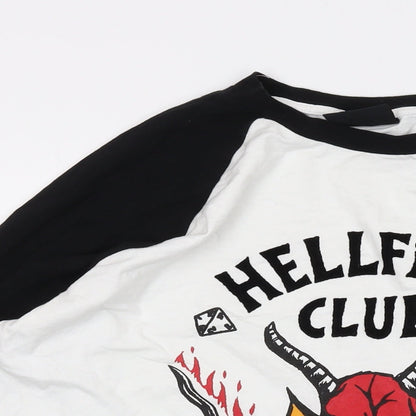 Stranger Things Mens White Cotton T-Shirt Size XL Crew Neck