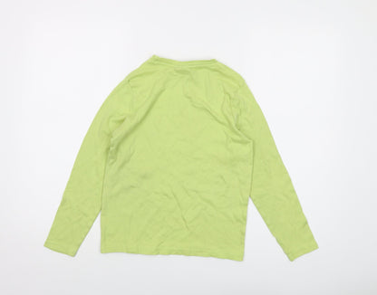 PlayStation Boys Green Cotton Basic T-Shirt Size 10-11 Years Crew Neck Pullover