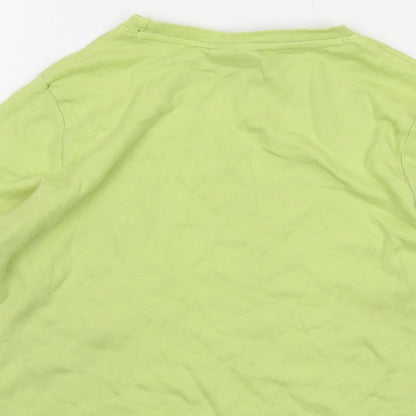 PlayStation Boys Green Cotton Basic T-Shirt Size 10-11 Years Crew Neck Pullover