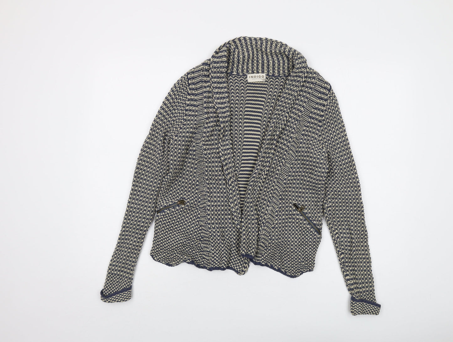 Womens UK Size 8 Indigo Blue Cardigan Jumper
