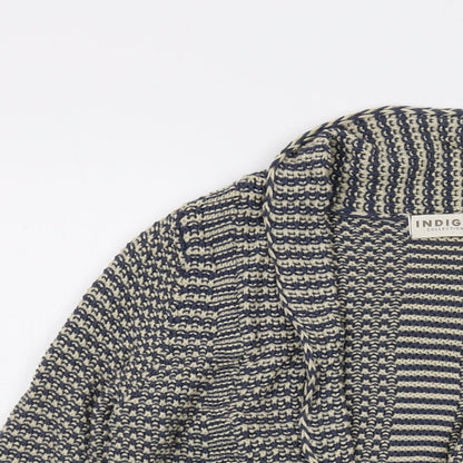 Womens UK Size 8 Indigo Blue Cardigan Jumper