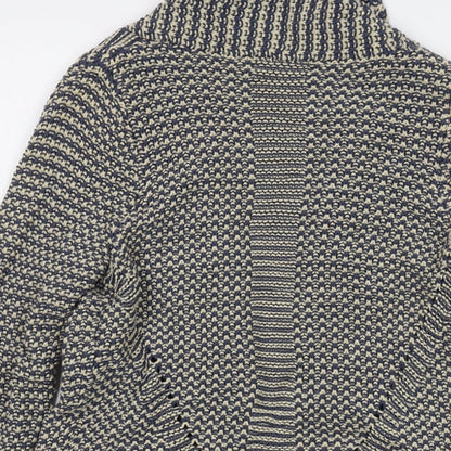 Womens UK Size 8 Indigo Blue Cardigan Jumper