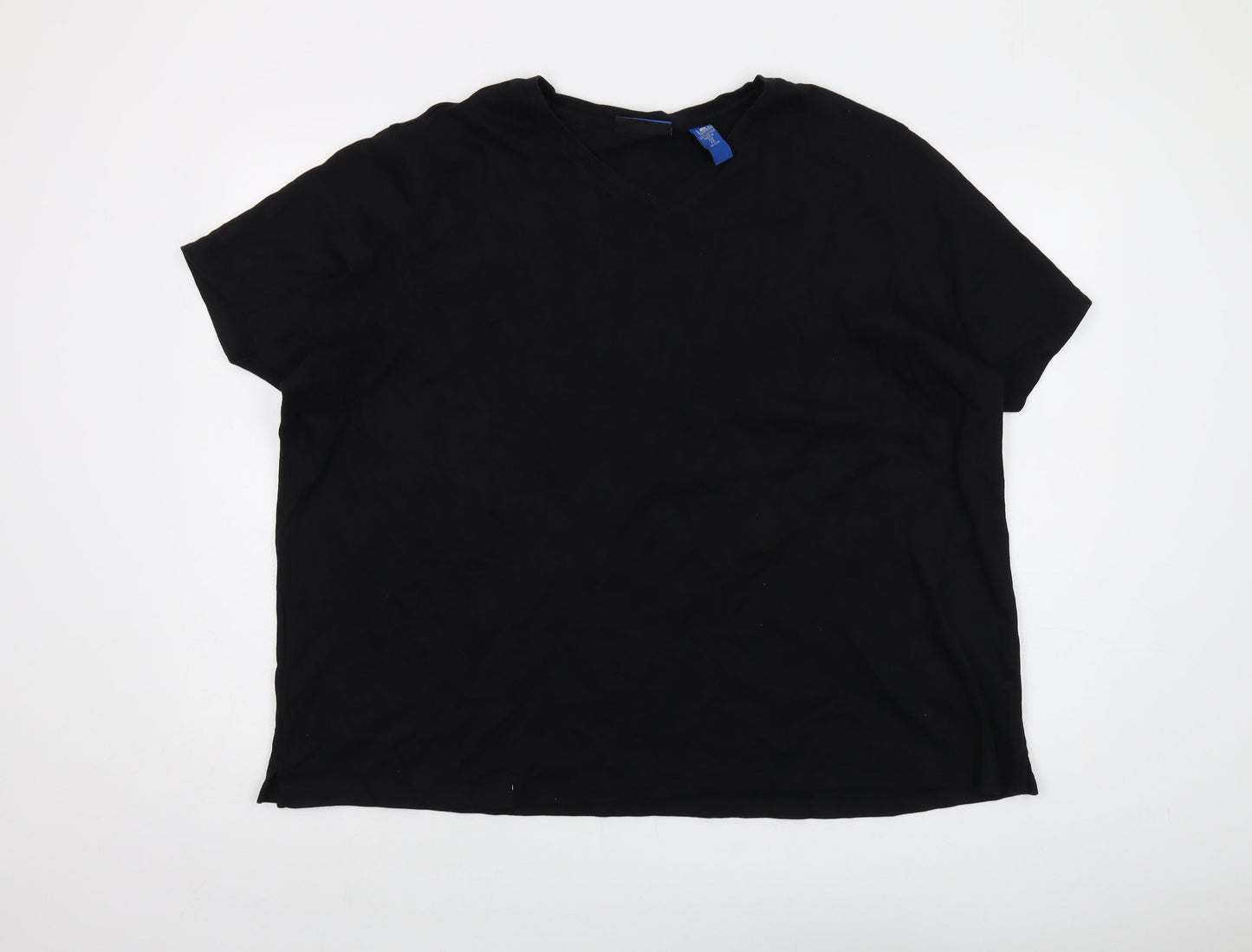Womens UK Size 2XL Karen Scott Black Basic T-Shirt