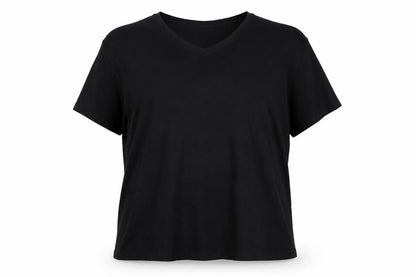Womens UK Size 2XL Karen Scott Black Basic T-Shirt