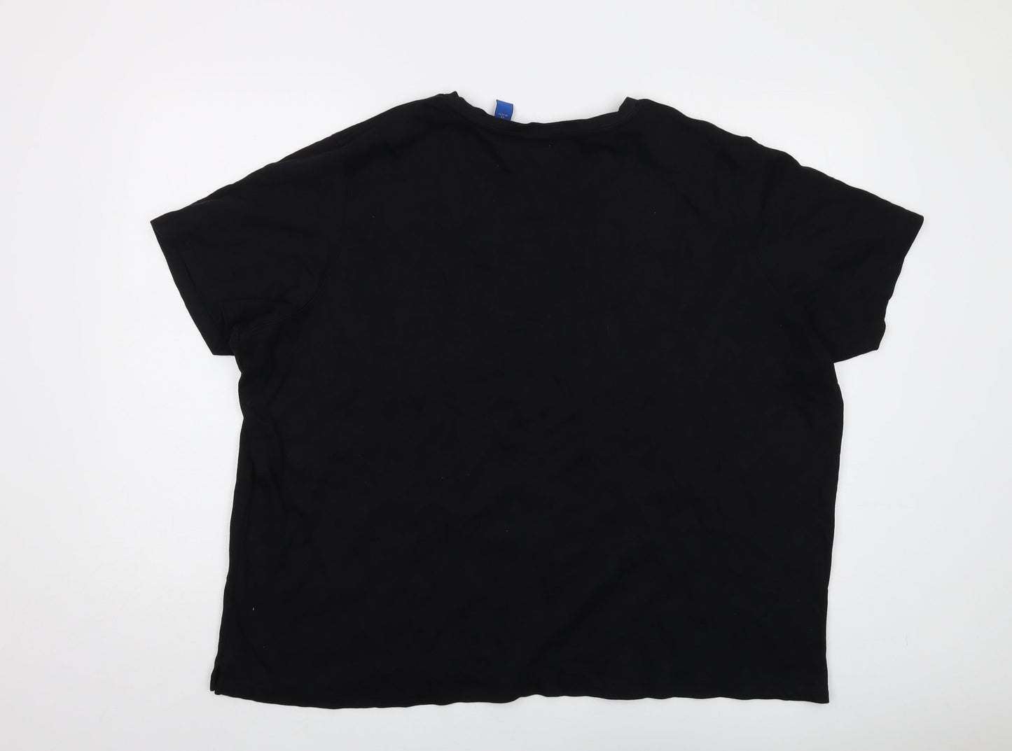 Womens UK Size 2XL Karen Scott Black Basic T-Shirt