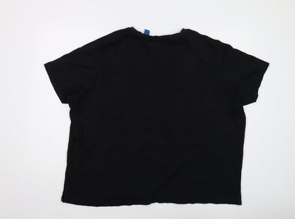 Womens UK Size 2XL Karen Scott Black Basic T-Shirt