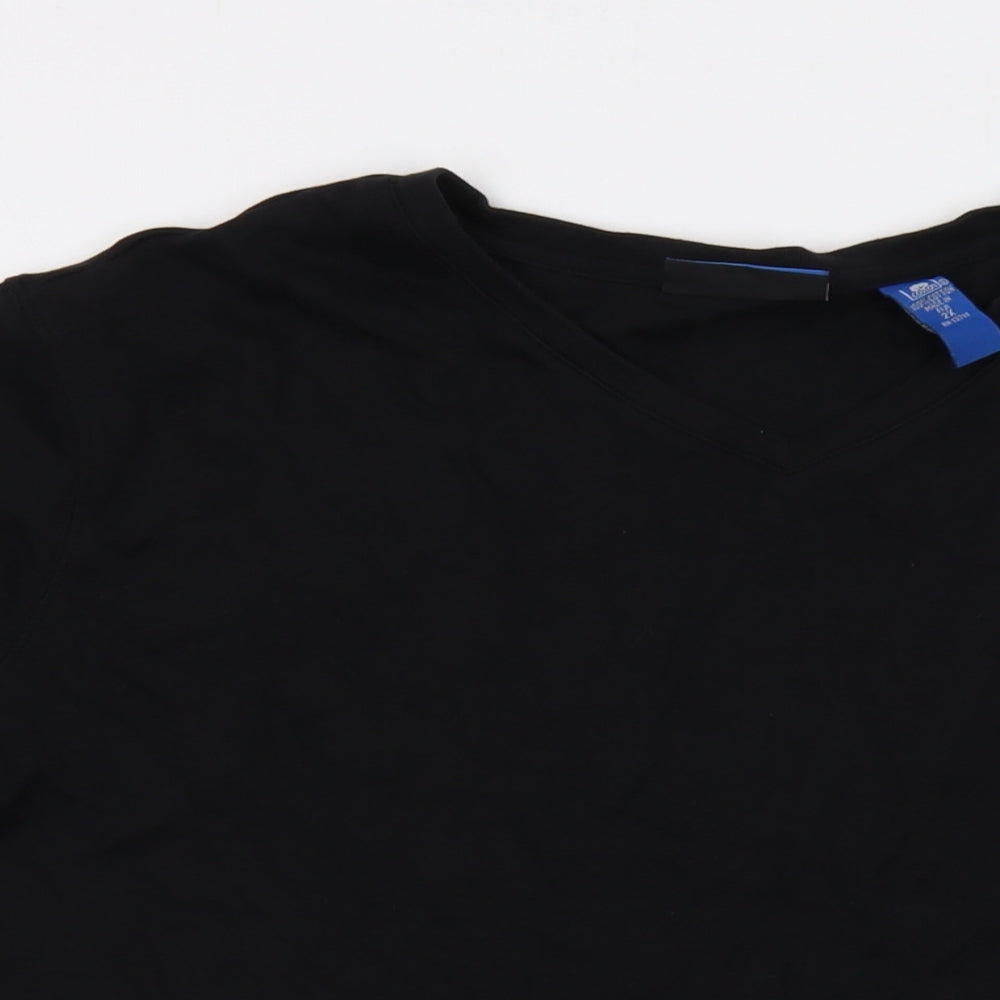Womens UK Size 2XL Karen Scott Black Basic T-Shirt