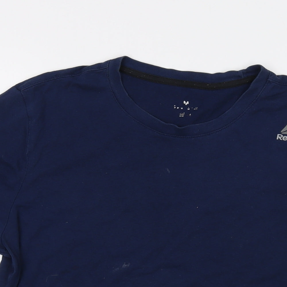 Reebok Mens Blue Polyester T-Shirt Size M Crew Neck