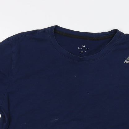 Reebok Mens Blue Polyester T-Shirt Size M Crew Neck