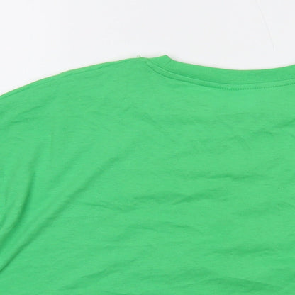 Womens UK Size 12 Disney Green Cropped T-Shirt