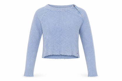 Pacific Republic Womens Blue Round Neck Acrylic Pullover Jumper Size L