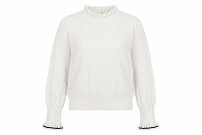 Oasis Womens White Mock Neck Viscose Pullover Jumper Size M