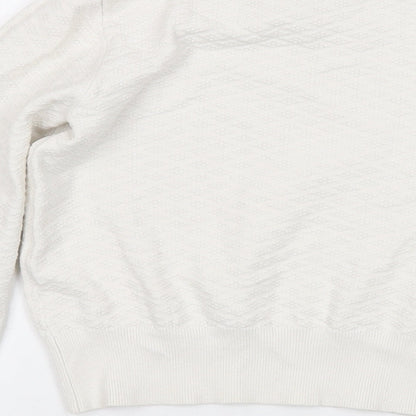 Oasis Womens White Mock Neck Viscose Pullover Jumper Size M
