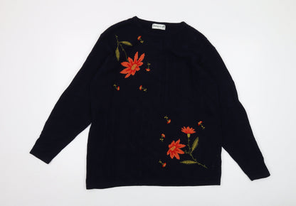 Womens UK Size L Jumper Blue Pullover Jumper