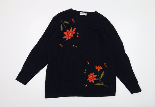 Womens UK Size L Jumper Blue Pullover Jumper
