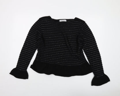 Rinascimento Womens Black Round Neck Acrylic Pullover Jumper Size L