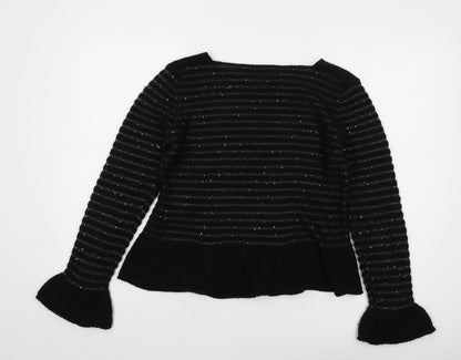 Rinascimento Womens Black Round Neck Acrylic Pullover Jumper Size L