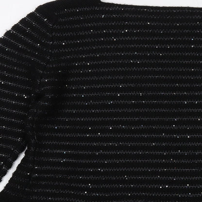 Rinascimento Womens Black Round Neck Acrylic Pullover Jumper Size L