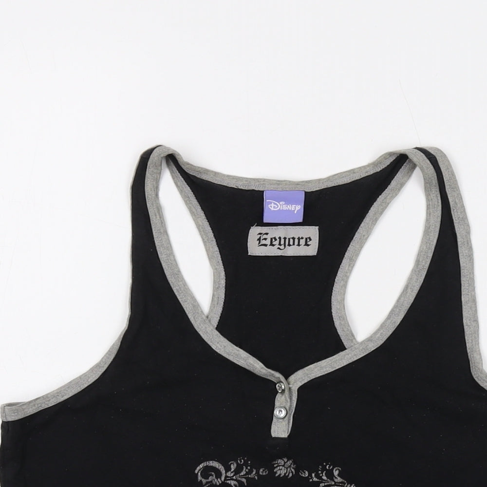 Womens UK Size 10 Disney Black Basic Tank