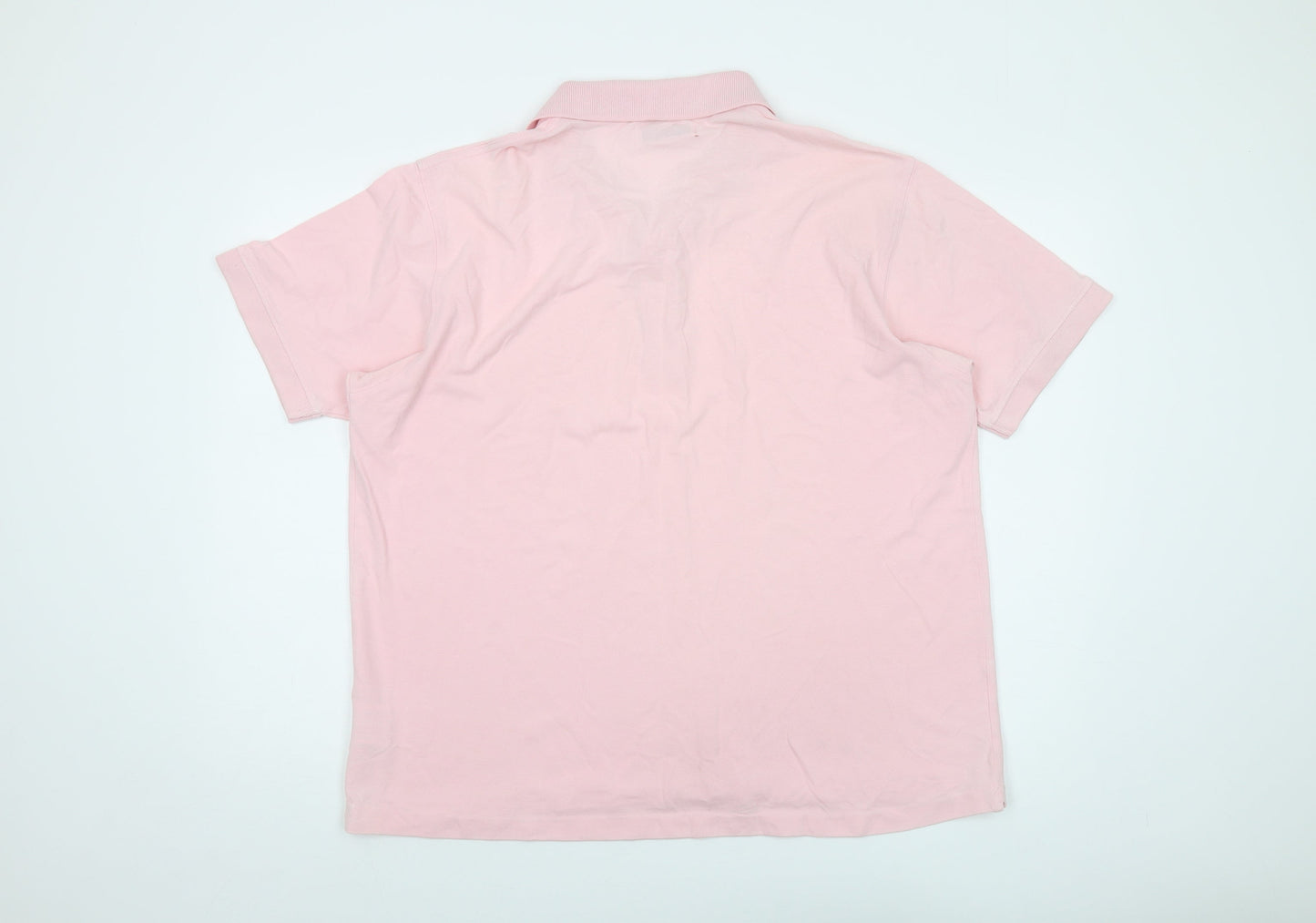 EWM Mens Pink Cotton Polo Size L Collared Button