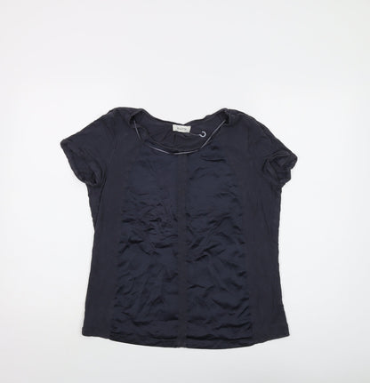 MALVIN Womens Grey Viscose Basic T-Shirt Size M Round Neck