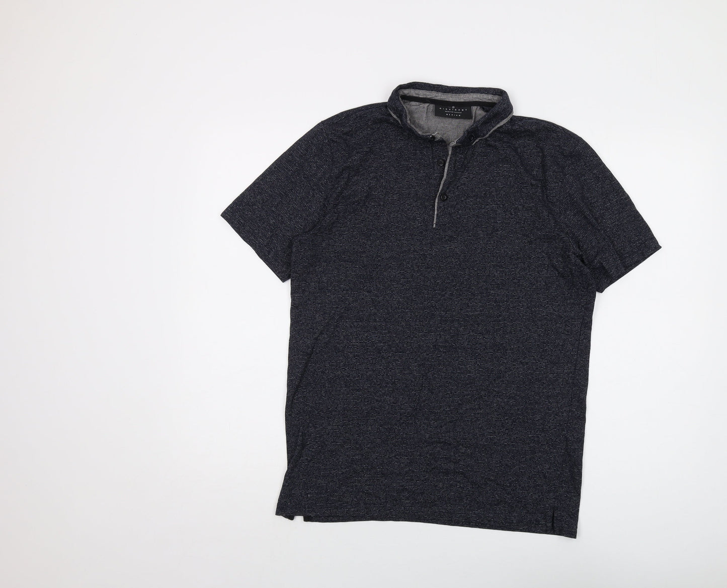 Dissident Mens Blue Cotton Polo Size M Collared Button