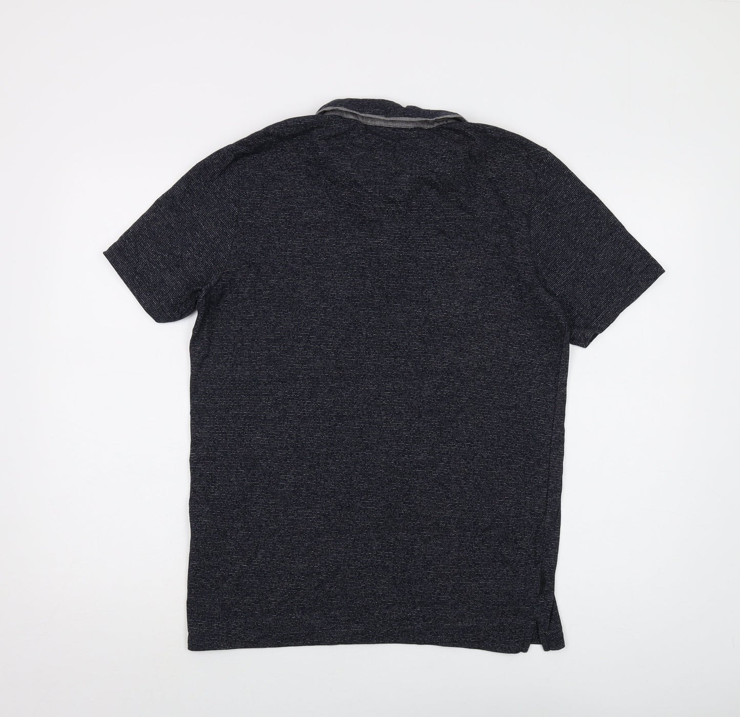 Dissident Mens Blue Cotton Polo Size M Collared Button