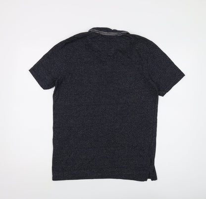 Dissident Mens Blue Cotton Polo Size M Collared Button