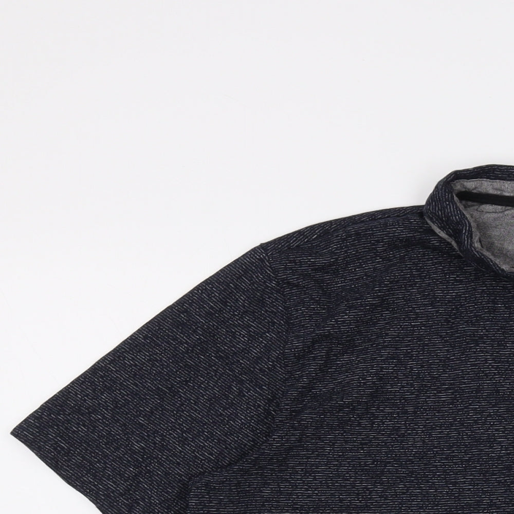 Dissident Mens Blue Cotton Polo Size M Collared Button