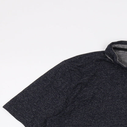 Dissident Mens Blue Cotton Polo Size M Collared Button