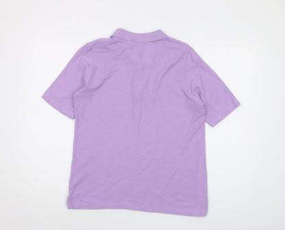 Womens UK Size 14 Isle Purple Basic Polo