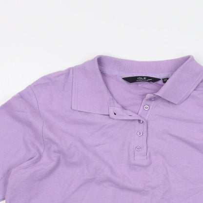 Womens UK Size 14 Isle Purple Basic Polo