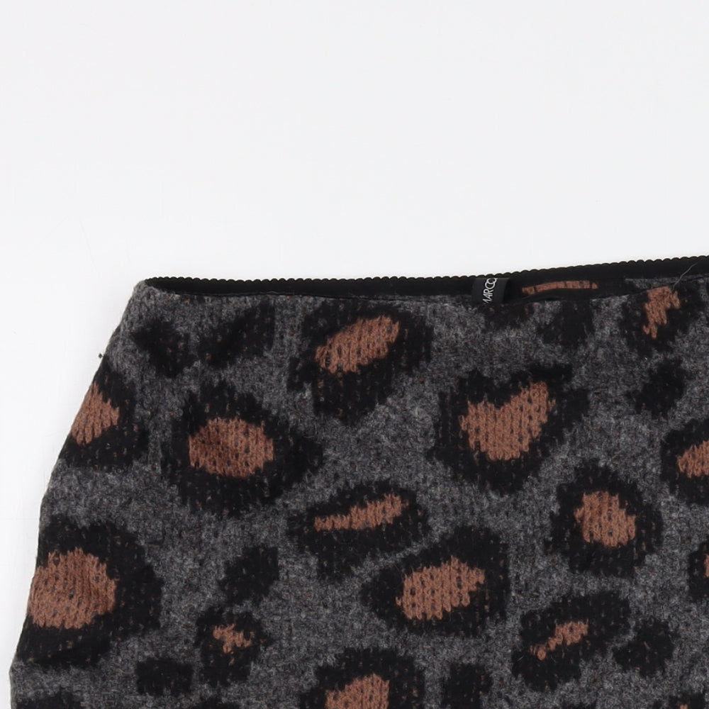 Marc Cain Womens Grey Animal Print Wool Mini Skirt Size 28 in