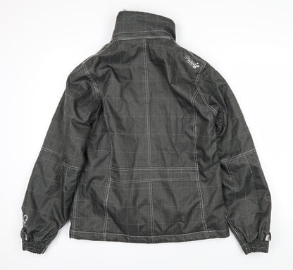 Protest Womens Grey Check Gilet Coat Size 14 Zip
