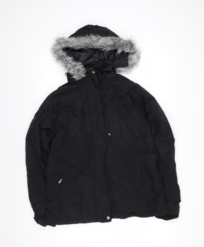 Paola Mondo Womens Black Jacket Coat Size 12 Zip