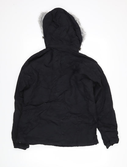 Paola Mondo Womens Black Jacket Coat Size 12 Zip
