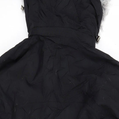 Paola Mondo Womens Black Jacket Coat Size 12 Zip