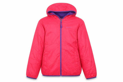 Front view of Decathlon girls’ red jacket coat, size 12, years zip