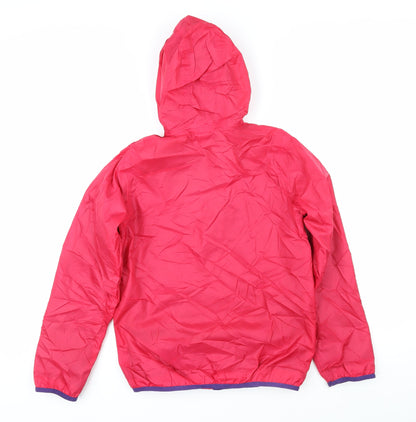 DECATHLON Girls Red Jacket Coat Size 12 Years Zip
