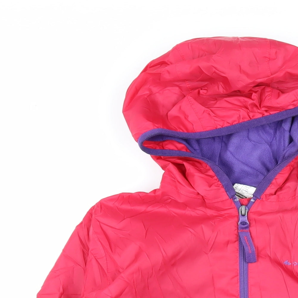 DECATHLON Girls Red Jacket Coat Size 12 Years Zip