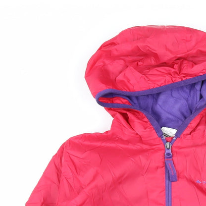 DECATHLON Girls Red Jacket Coat Size 12 Years Zip