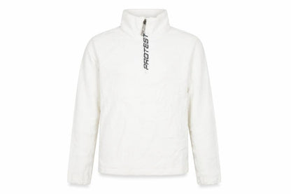 Protest Boys White 100% Polyester Pullover Sweatshirt Size 9-10 Years Zip - Protest logo