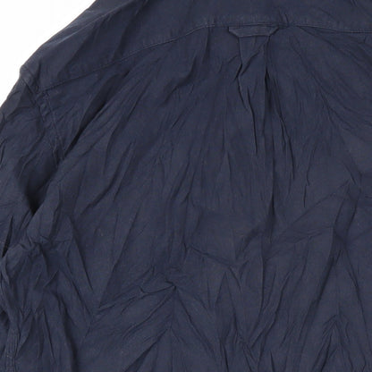 Howick Mens Blue Cotton Button-Up Size L Collared Button