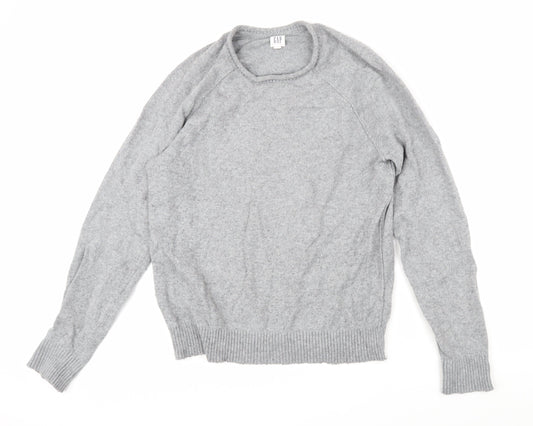 Gap Womens Grey Round Neck Wool Pullover Jumper Size M
