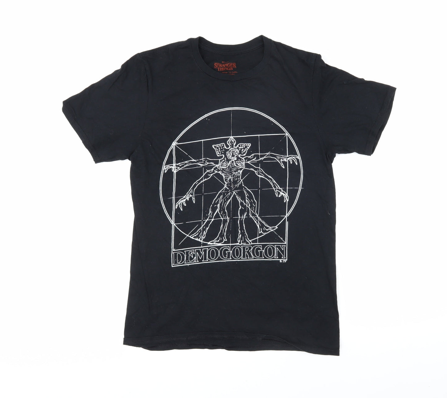 Womens UK Size S Stranger Things Black Basic T-Shirt