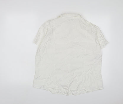 Womens UK Size 18 Marks and Spencer White Basic Button-Up