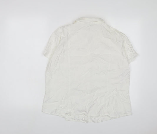 Womens UK Size 18 Marks and Spencer White Basic Button-Up