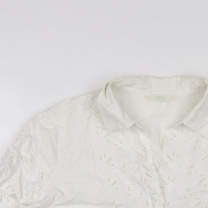 Womens UK Size 18 Marks and Spencer White Basic Button-Up