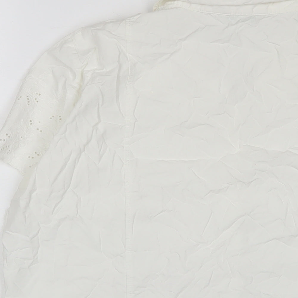 Womens UK Size 18 Marks and Spencer White Basic Button-Up