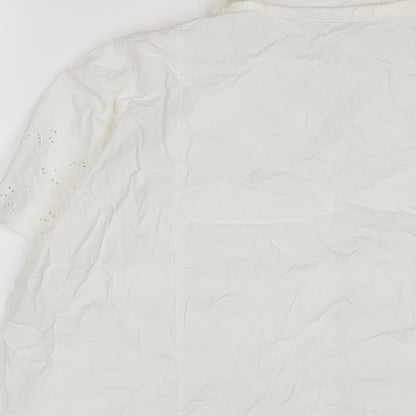 Womens UK Size 18 Marks and Spencer White Basic Button-Up